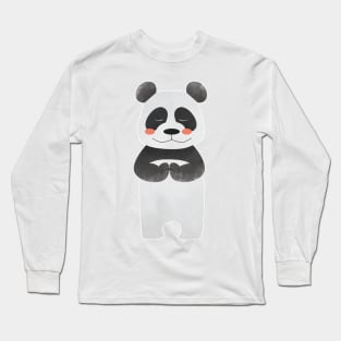 Little Prayer Panda in his Bamboo Forest Long Sleeve T-Shirt
